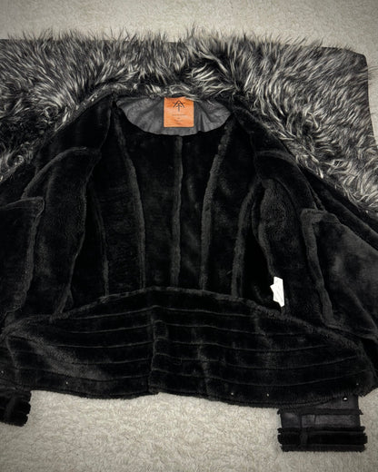 A+F Chunky Faux Fur Luster Textured Jacket