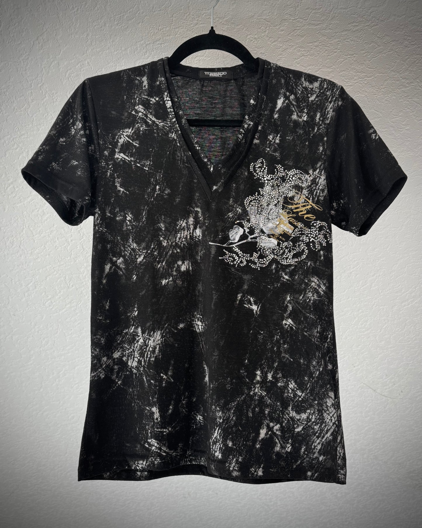 Tornado Mart Smoke Washed Rhinestone T-Shirt