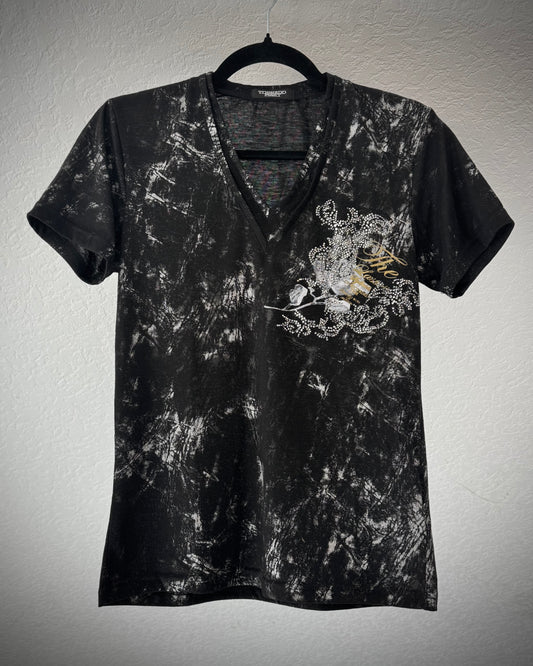 Tornado Mart Smoke Washed Rhinestone T-Shirt