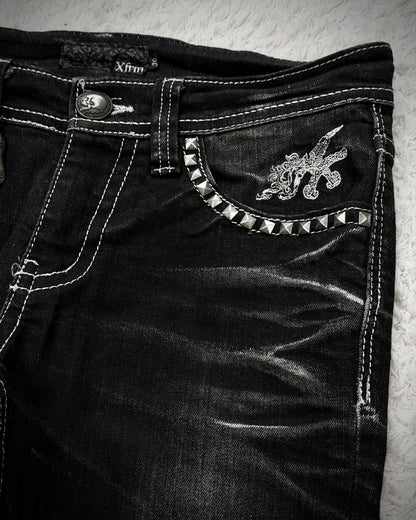 Xfrm Clawmarks Studded Skinny Jeans