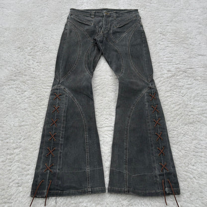 Tornado Mart Dynamic Flared Lace-Up Jeans