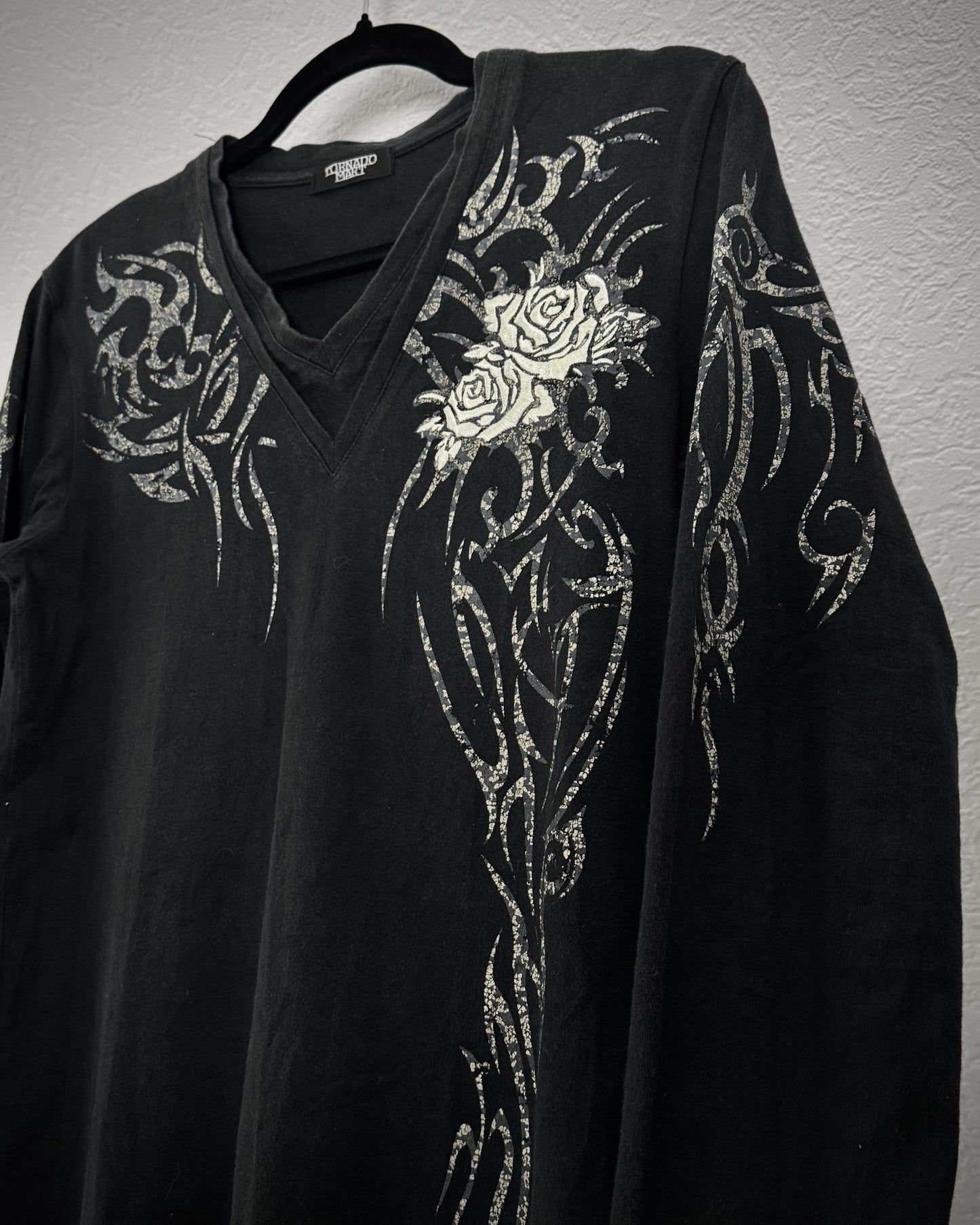Tornado Mart Tribal Pattern Rose Embroidery Longsleeve