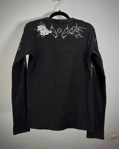 Tornado Mart Tribal Pattern Rose Embroidery Longsleeve
