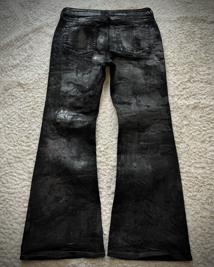 G.U. Heavy Wax Coated Flared Jeans