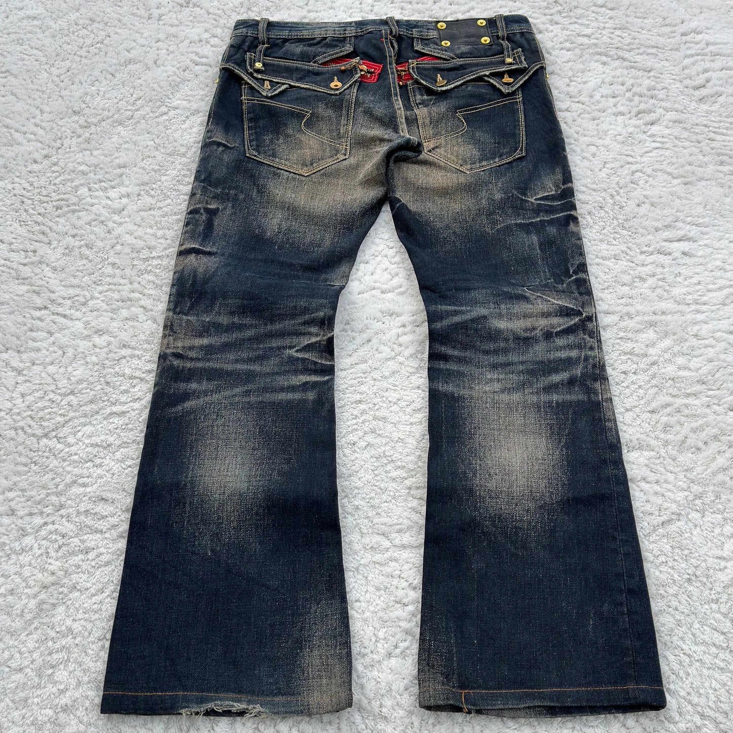 Semantic Design Mud Whisker Wash Flared Jeans