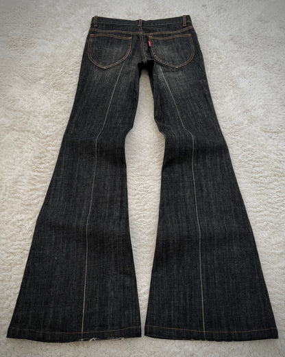 Tornado Mart Mud Claw Marks Washed Bell Bottom Flared Jeans