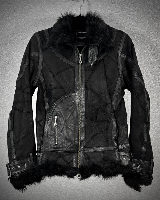 Varentine Fur Lined Leather Patchwork Jacket