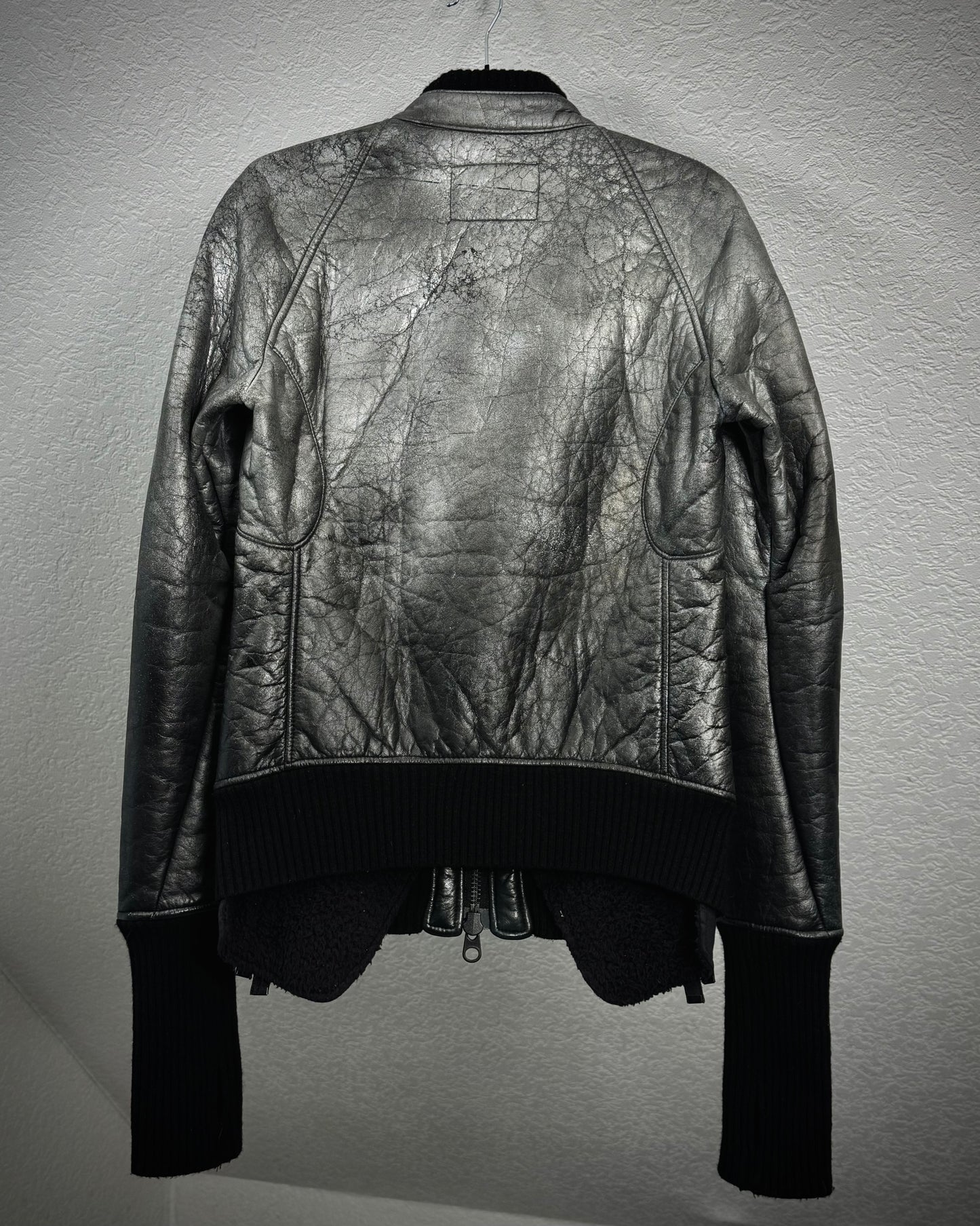 L.G.B. Metallic Deerskin Leather Rider Jacket
