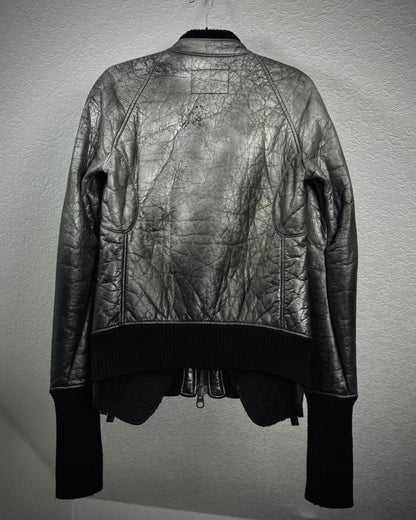L.G.B. Metallic Deerskin Leather Rider Jacket