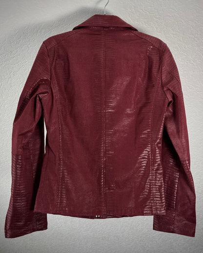 Tornado Mart Crimson Reptile Pattern Waxed Jacket