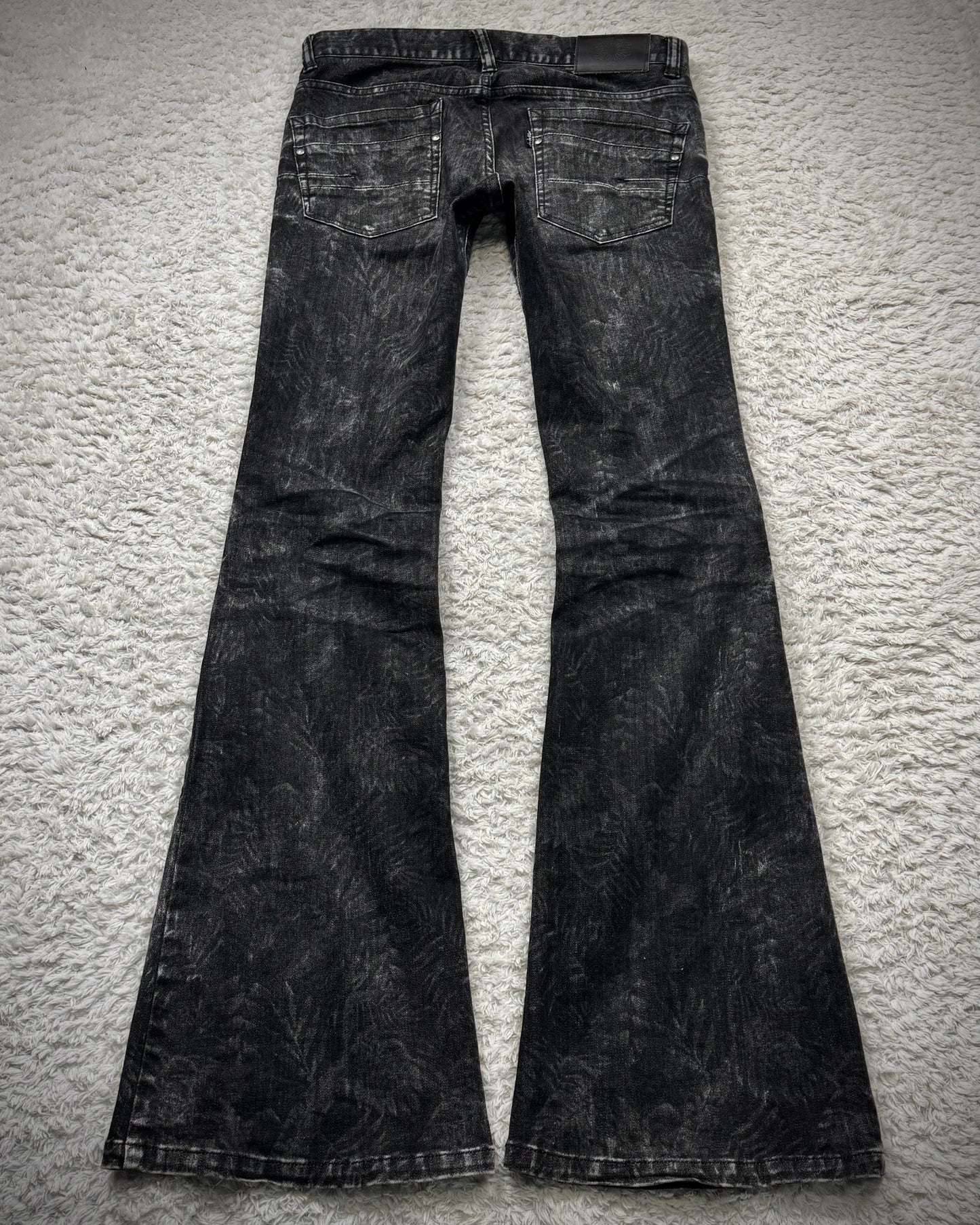 Tornado Mart Clawmarks Washed Bell Bottom Flared Jeans