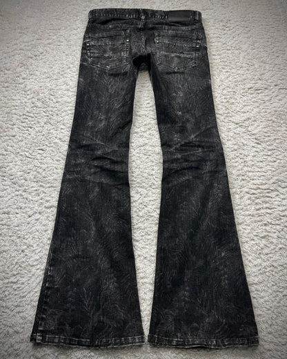 Tornado Mart Clawmarks Washed Bell Bottom Flared Jeans