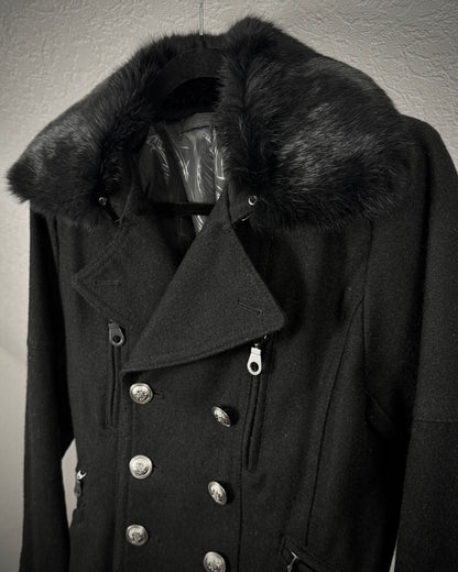 Fuga Fur Collar Napoleon Wool Jacket