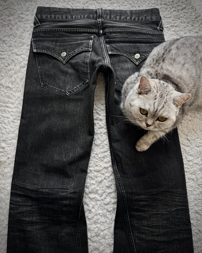 Tornado Mart Clawmarks Washed Spiral Flared Jeans