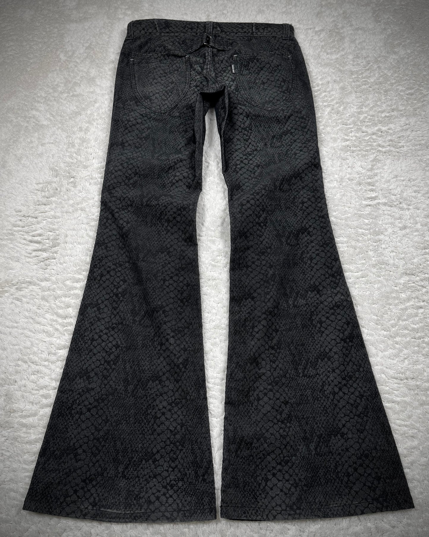 Tornado Mart Shadow Python Pattern Flared Pants