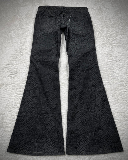 Tornado Mart Shadow Python Pattern Flared Pants