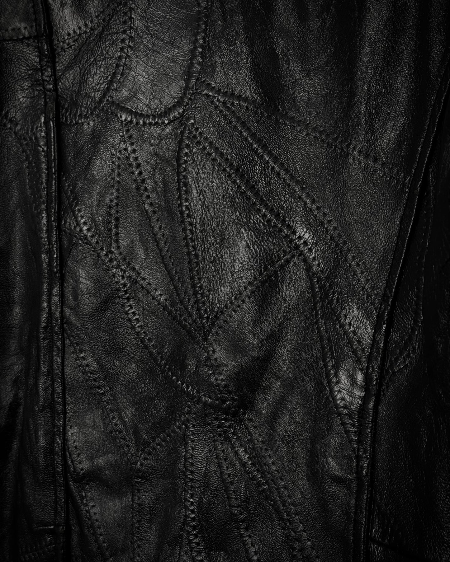 Ville D’Espoir Fur Collar Leather Patchwork Jacket