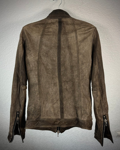 Shellac Earthy Textured Leather Jacket