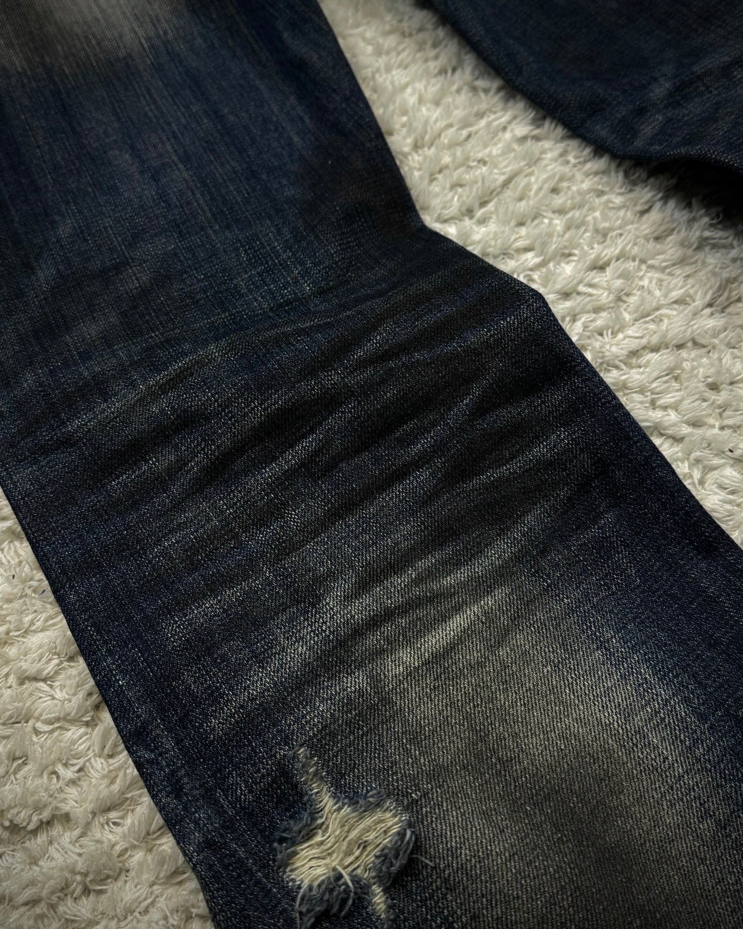 Fuga Clawmarks Washed Distressed Bootcut Denim