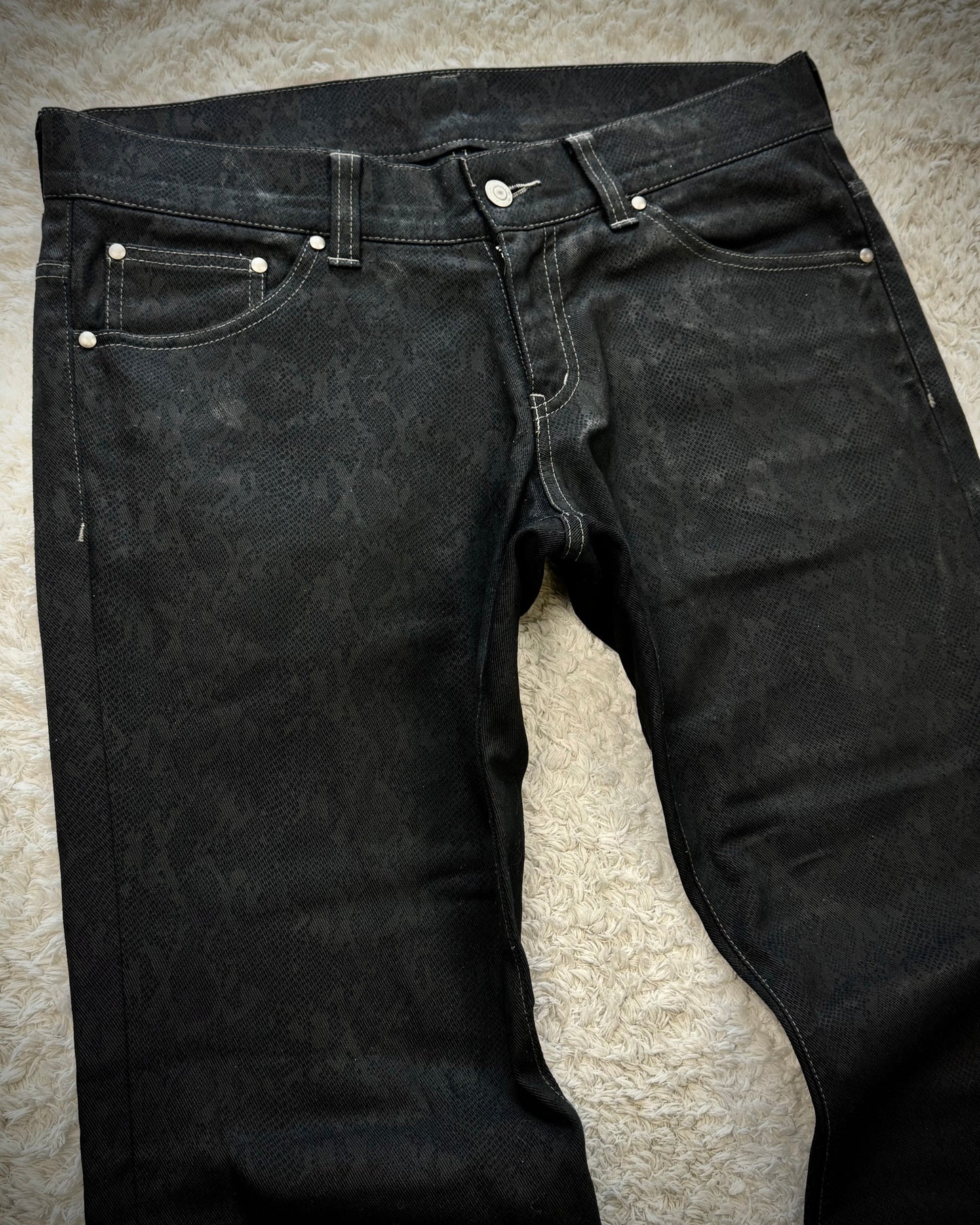 Tornado Mart Python Pattern Flared Pants