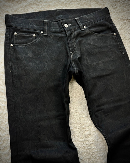 Tornado Mart Python Pattern Flared Pants