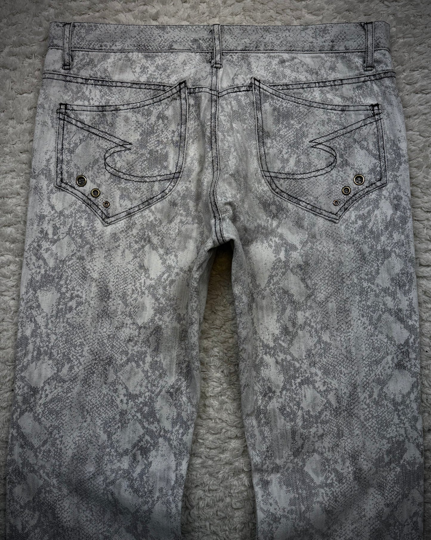 Semantic Design Python Pattern Flared Jeans