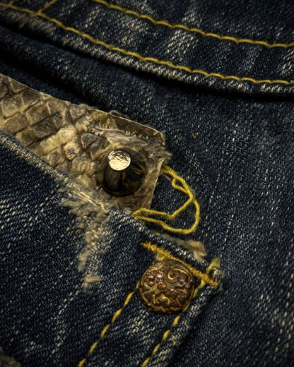 Red Pepper Python Detailed Bootcut Jeans
