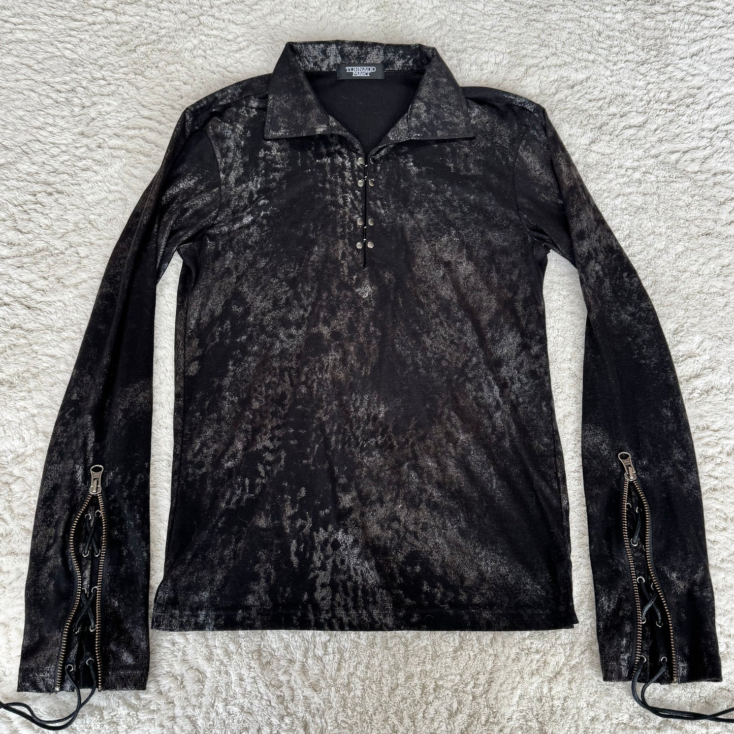 Tornado Mart Leopard Lace-Up Sleeve Longsleeve