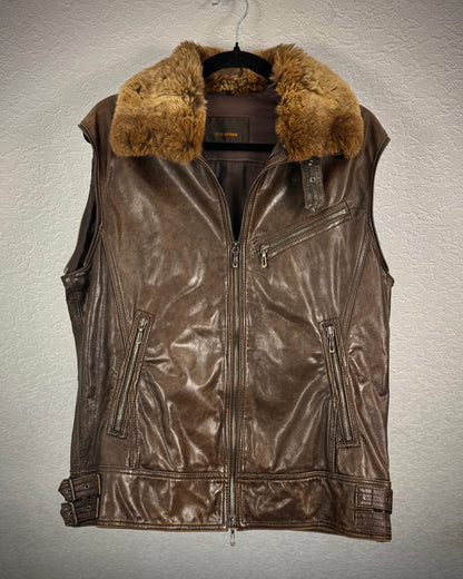 Tete Homme Transformable Rabbit Fur Leather Jacket