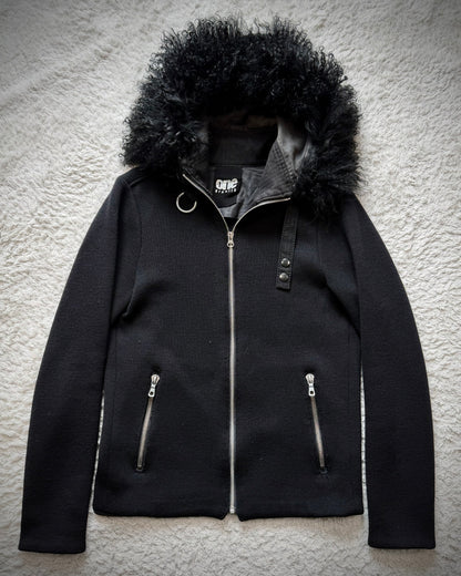 One Gravity Lamb Fur Zip Up Hoodie