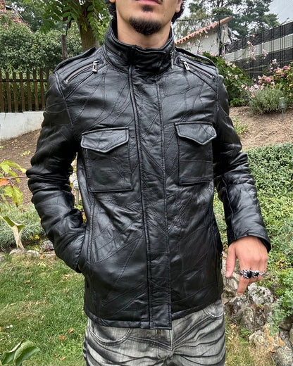 CAV-000 Scar Stitched Patchwork Leather Jacket
