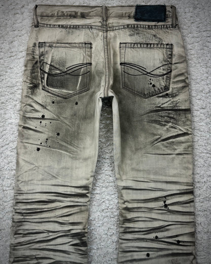 CavariA Leopard Repaired Clawmarks Bootcut Denim