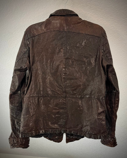 Undercurrent Rust Dyed Quilted Leather Jacket