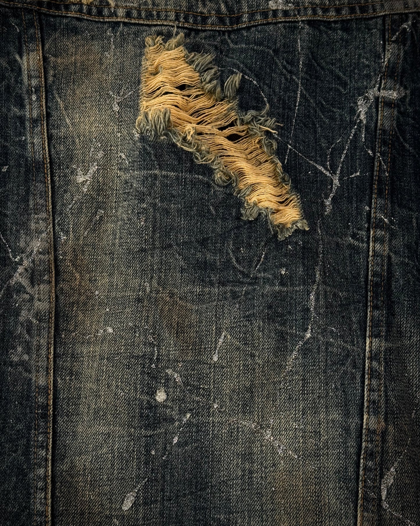 Midas Silver Splatter Distressed Denim Jacket