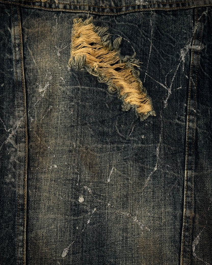 Midas Silver Splatter Distressed Denim Jacket