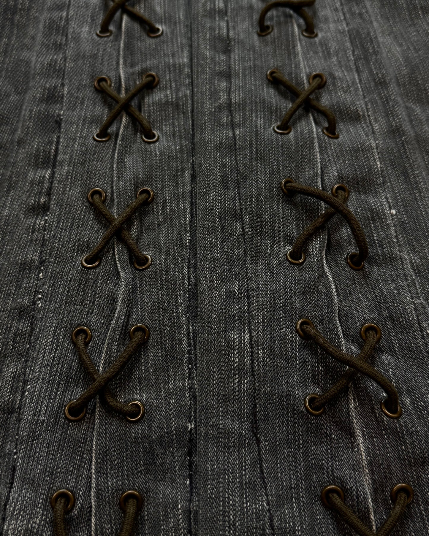 Tornado Mart Mud Washed Lace Up Flared Jeans