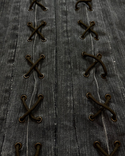Tornado Mart Mud Washed Lace Up Flared Jeans