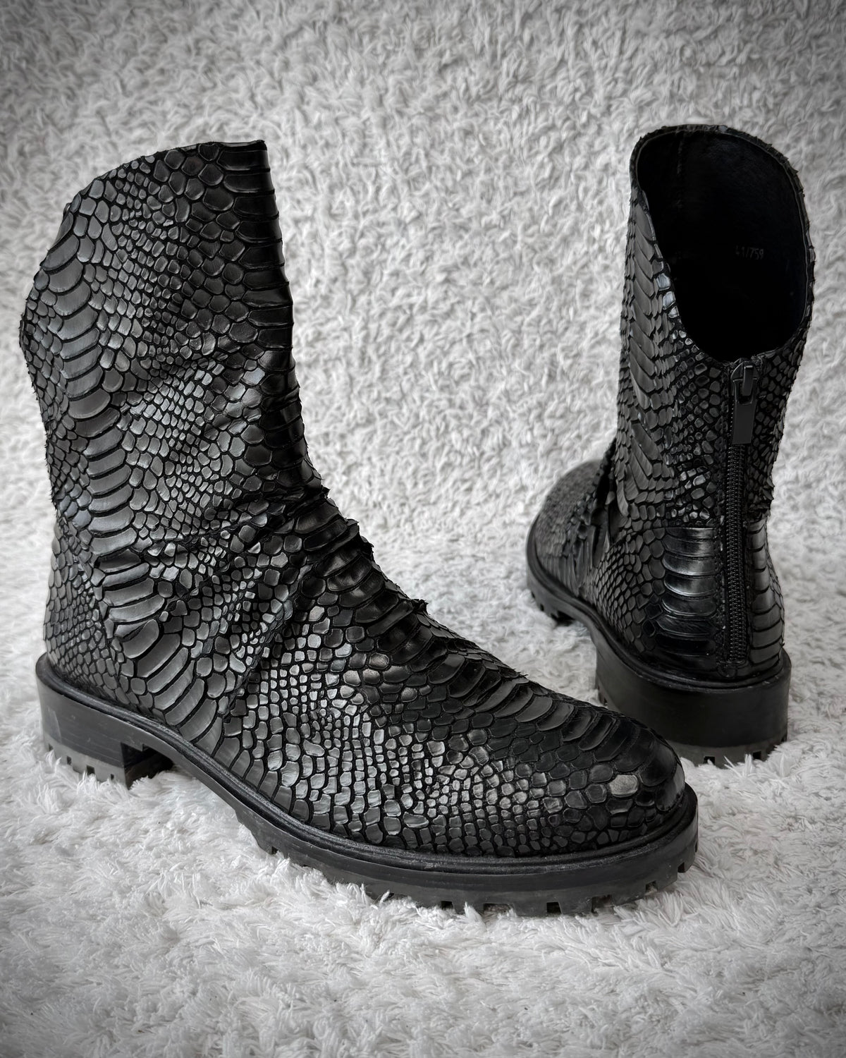Bruno Premi Carved Python Textured Boots