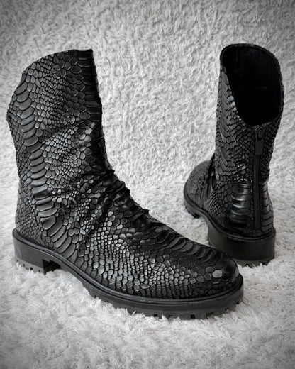Bruno Premi Carved Python Textured Boots