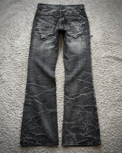 Blow By Blue Honeycomb Washed Bootcut Cargo Denim