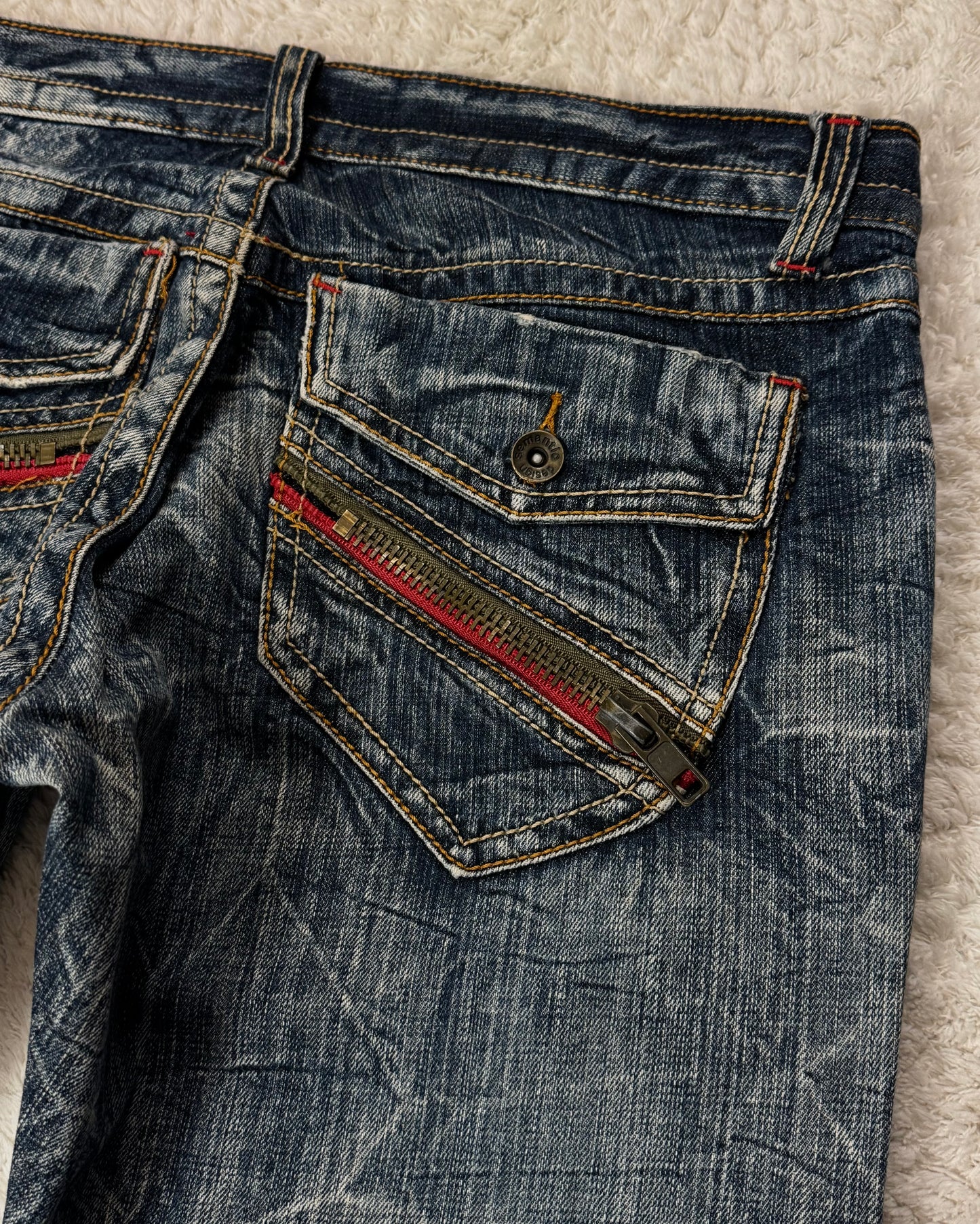 Semantic Design Honeycomb Washed Vintage Boocut Jeans