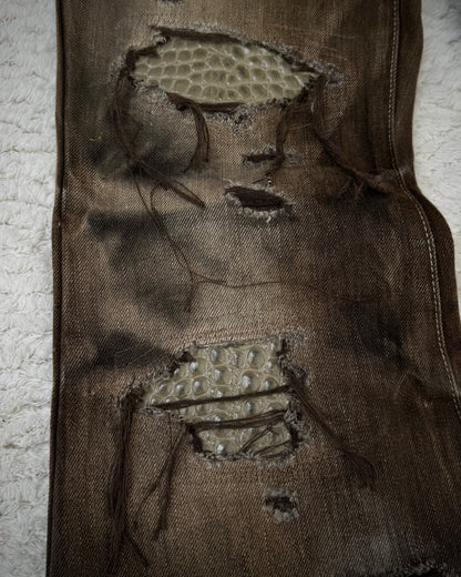 Tornado Mart Croc Repaired Flared Jeans