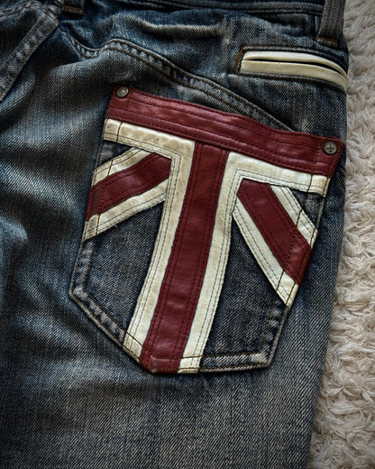 Nicole Club Leather UK Flag Whiskered Denim