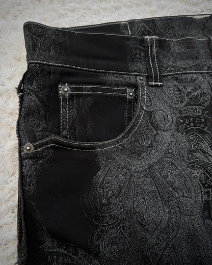 Tornado Mart Contrasted Paisley Flared Pants
