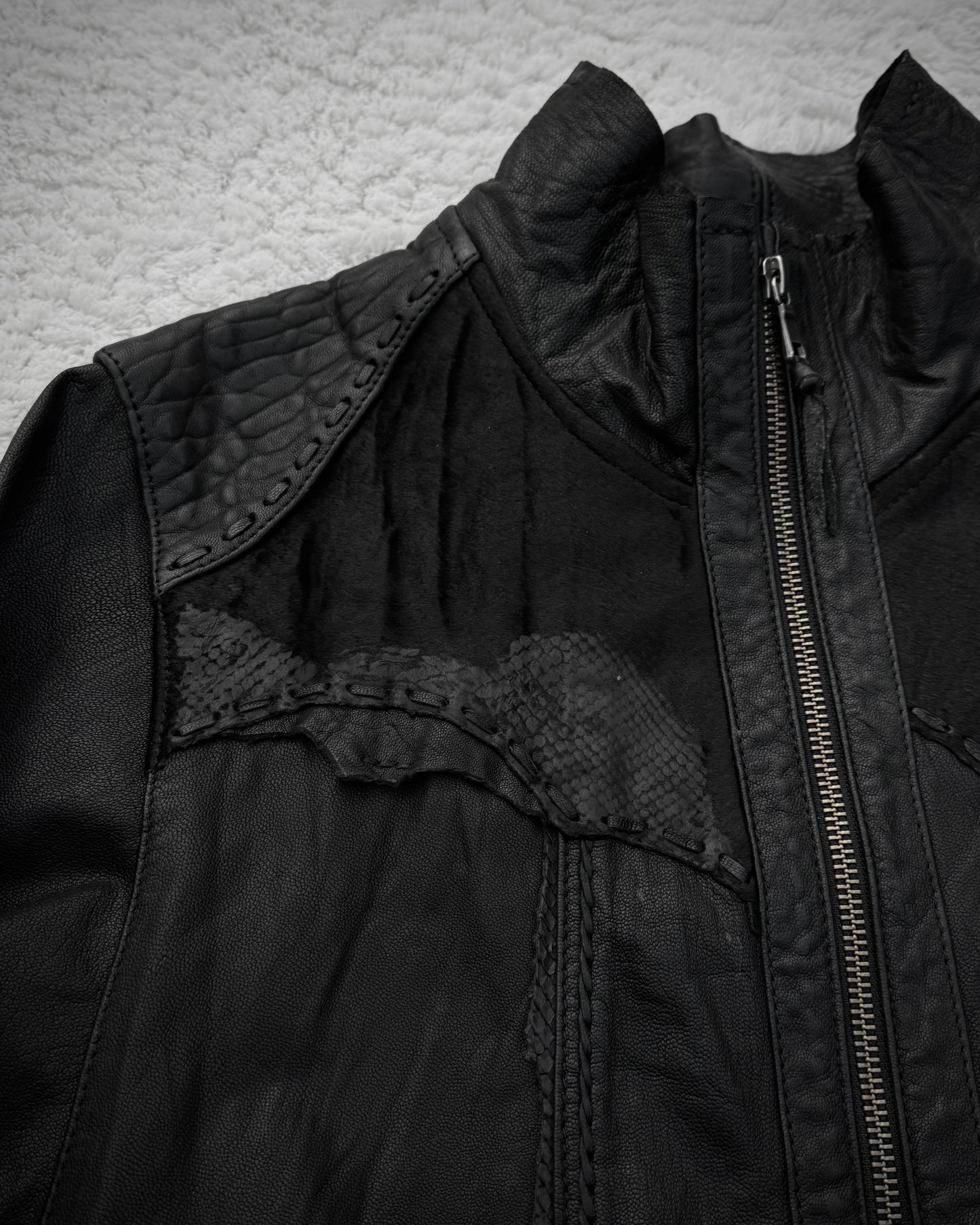 14th Addiction Scarred Leather Jacket