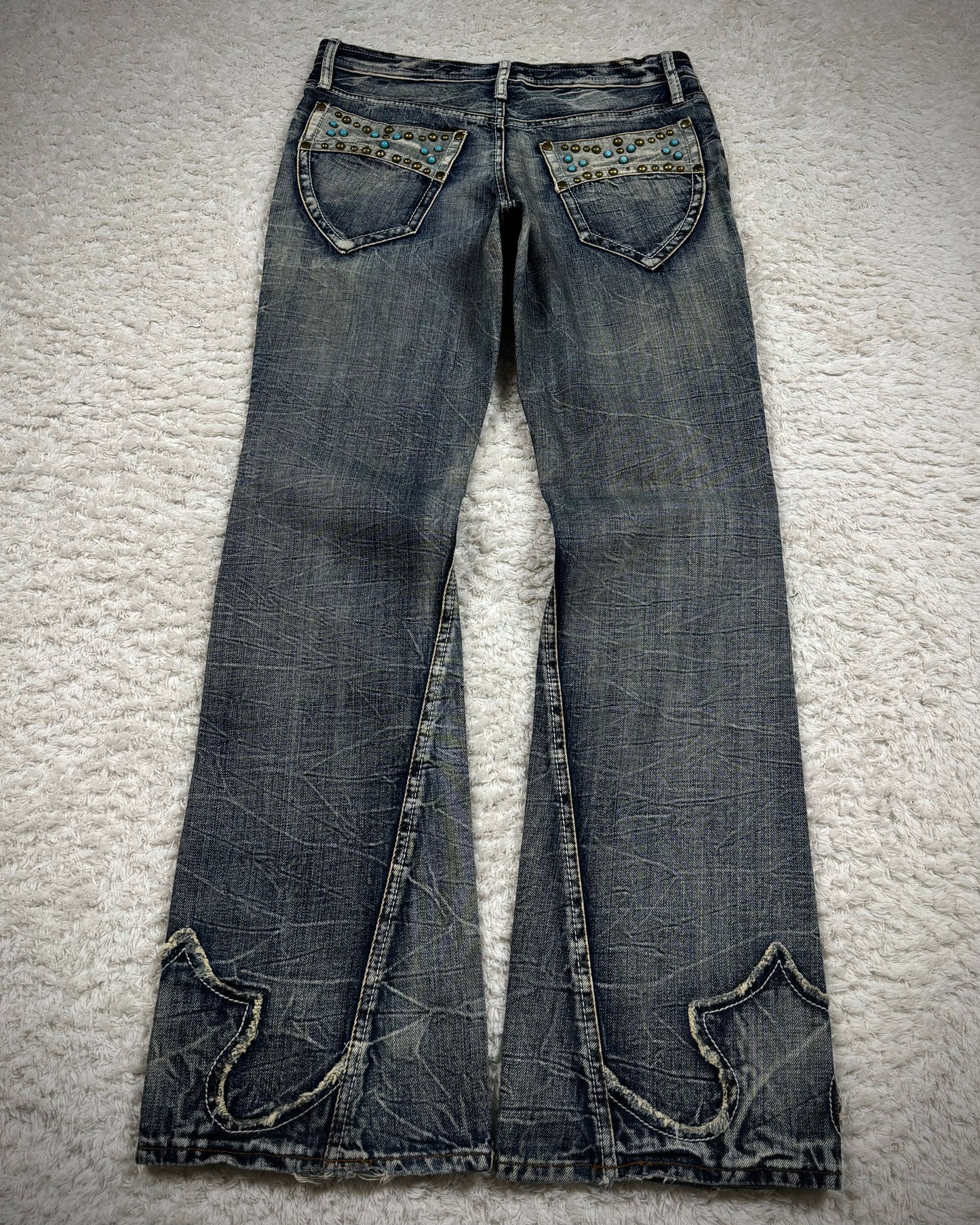 Semantic Design Studded Back Pocket Flared Jeans