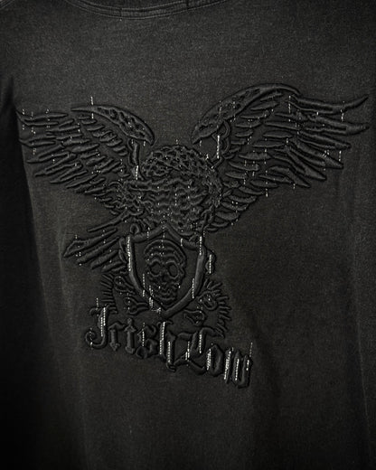 Irish Winged Skull Embroidery T-Shirt