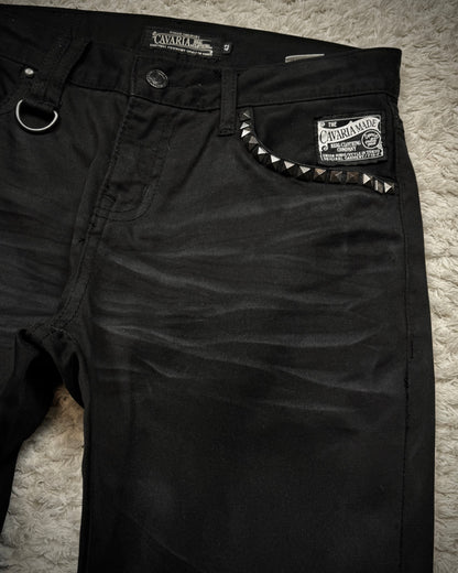 CavariA Leopard Repaired Clawmarks Bootcut Denim