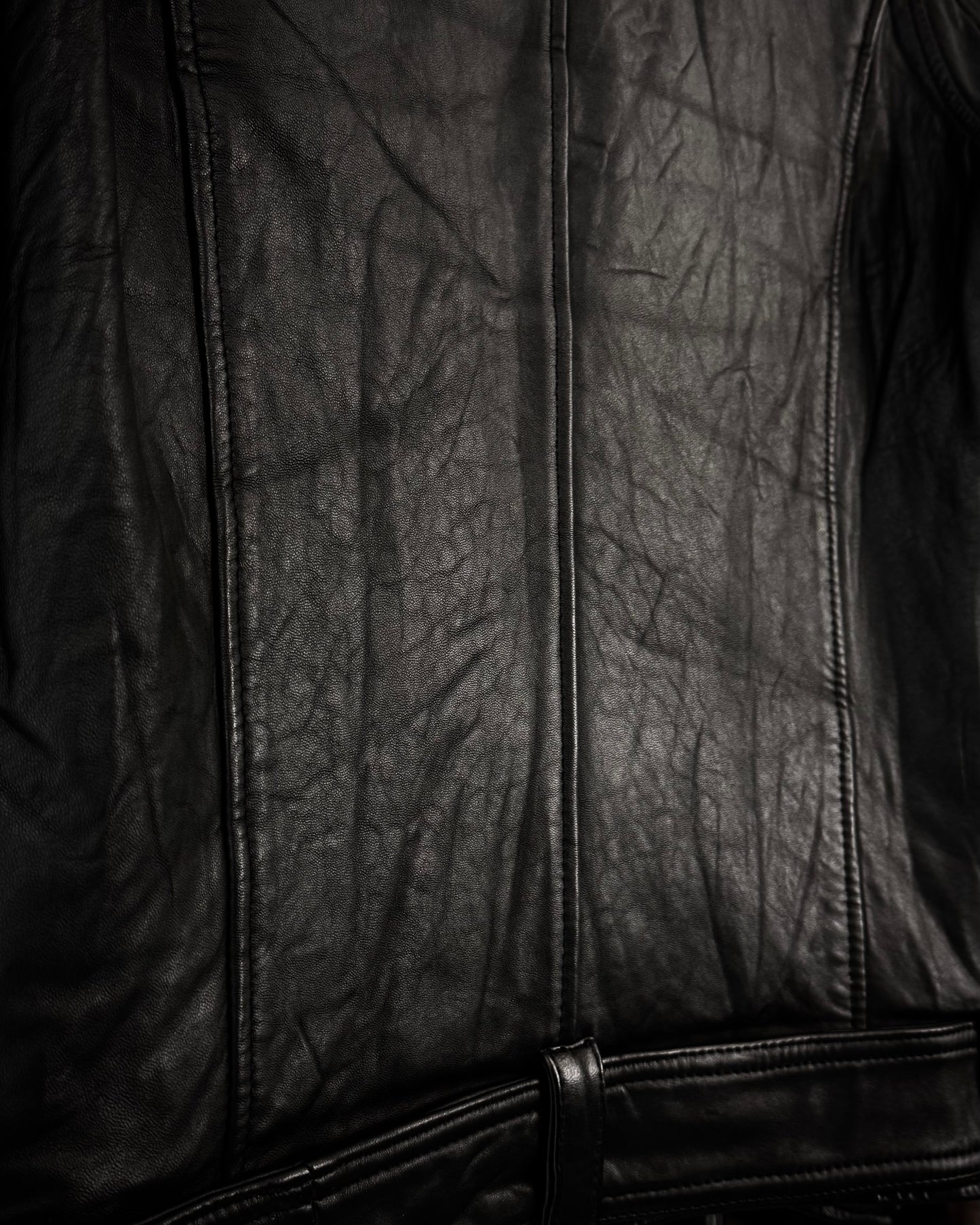Glamb 3D Pocket Belted Leather Jacket