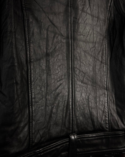 Glamb 3D Pocket Belted Leather Jacket